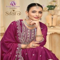 isavasyam sitara georgette shimmer readymade plus size 3pcs dress