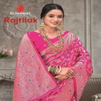 bunawat rajtilak silk fabric wedding festival wear cotton silk saree collection