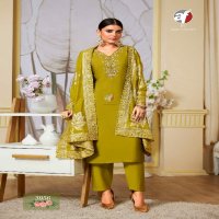 Anju Vastra Vol-4 Wholesale Roman Silk Kurti With Pant And Dupatta