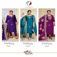 Anju Vastra Vol-4 Wholesale Roman Silk Kurti With Pant And Dupatta