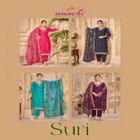 Aanchi Suri Wholesale Roman Silk V Neck Top With Bottom And Dupatta