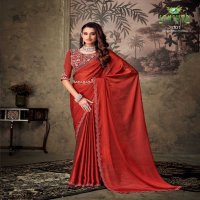 gucci by sanskar tex prints chiffon attractive look saree with stitch blouse