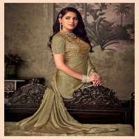 gucci by sanskar tex prints chiffon attractive look saree with stitch blouse