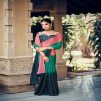 sanskar tex prints firki chiffon weaving pattern trendy design saree exports