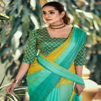 sanskar tex prints firki chiffon weaving pattern trendy design saree exports