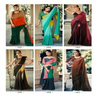 sanskar tex prints firki chiffon weaving pattern trendy design saree exports