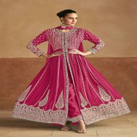 gulkayra designer tanim fullstitch traditional wear chinon gown set exports