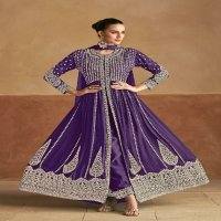 gulkayra designer tanim fullstitch traditional wear chinon gown set exports