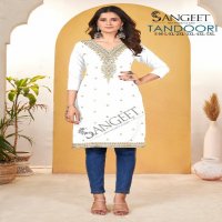 Sangeet Tandoori Wholesale Heavy Reyon Neck Embroidery Kurtis