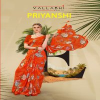 Vallabhi Priyanshi Wholesale Floral Print With Readymade Blouse Sarees