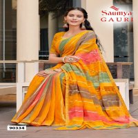 Saumya Gauri Wholesale Sharmili Chiffon Fabrics Sarees