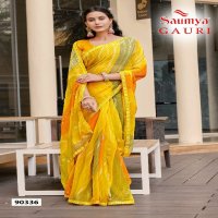 Saumya Gauri Wholesale Sharmili Chiffon Fabrics Sarees