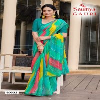 Saumya Gauri Wholesale Sharmili Chiffon Fabrics Sarees