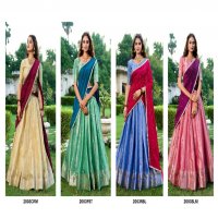 LNB Kesariya Wholesale Kanchipuram Fabrics Lehengas