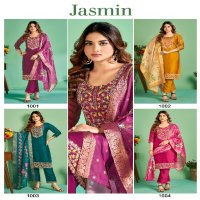 Banwery Jasmin Wholesale Fancy Silk Top With Bottom And Dupatta