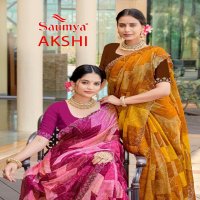 Saumya Akshi Wholesale Golden Chiffon Fabrics Sarees