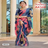 Saumya Akshi Wholesale Golden Chiffon Fabrics Sarees