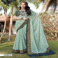 Vallabhi Harnaaz Wholesale Georgette Print Zigzag Line Print Sarees