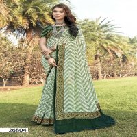 Vallabhi Harnaaz Wholesale Georgette Print Zigzag Line Print Sarees