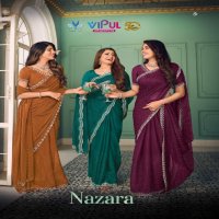 Vipul Nazara Wholesale Chiffon Fabrics Ethnic Sarees