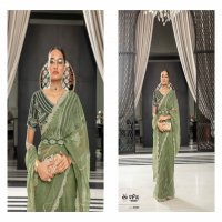 Vipul Lehar Wholesale Organza Fabrics Party Wear Sarees