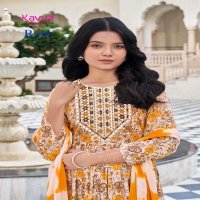 kavya ruhi vol 4 umbrella cut capsule print full stitch combo kids 3pcs dress