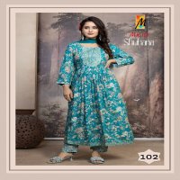 master shuhana rayon print readymade casual flair salwar suit