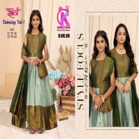 Queen Kids twinning vol 1 traditional wear full stitch mother daughter combo gown set