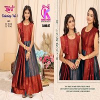 Queen Kids twinning vol 1 traditional wear full stitch mother daughter combo gown set