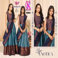 Queen Kids twinning vol 1 traditional wear full stitch mother daughter combo gown set