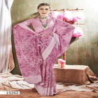 Vallabhi Kavyanshi Wholesale Floral Print Georgette Fabrics Sarees