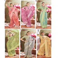 Vallabhi Kavyanshi Wholesale Floral Print Georgette Fabrics Sarees