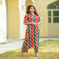 Aayaa devi vol 5 readymade muslin digital print fancy big size kurti with pant