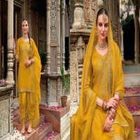 Lily And Lali Real Tulip Wholesale VIscose On Embroidery Top With Bottom And Dupatta