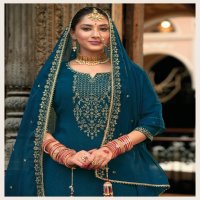 Lily And Lali Real Tulip Wholesale VIscose On Embroidery Top With Bottom And Dupatta