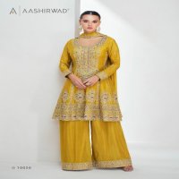 Aashirwad Aarika Wholesale Premium Chinon Silk Free Size Stitched Suits