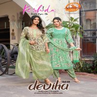 Kashida Devika Vol-5 Wholesale Nayra Kurti Pant And Shiburi Dupatta