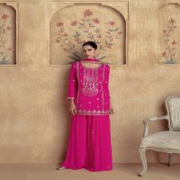 chakori by aashirwad creation chinon silk fully stitch plazzo style festive suit