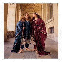 Rangati Vogue Wholesale Plush Velvet Designer Embroidery Winter Suits