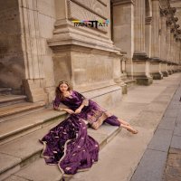 Rangati Vogue Wholesale Plush Velvet Designer Embroidery Winter Suits