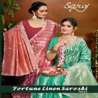 Saroj Fortune Linen Saroski Vol-3 Wholesale Heavy Linen Rich Pallu Sarees