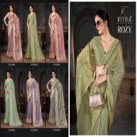 kiyra rozy hit design fancy dull moss brasso saree online