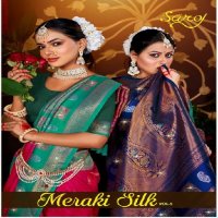 Saroj Meraki Silk Vol-5 Wholesale Heavy Silk Jari Concept Sarees