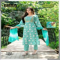 mahendra fashion rishika vol 8 capsule print daily wear readymade 3pcs dress