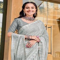 Saumya Minali Wholesale Golden Georgette Fabrics Ethnic Sarees
