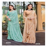Saumya Minali Wholesale Golden Georgette Fabrics Ethnic Sarees