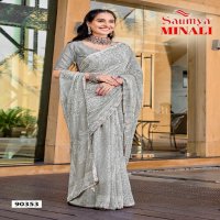 Saumya Minali Wholesale Golden Georgette Fabrics Ethnic Sarees