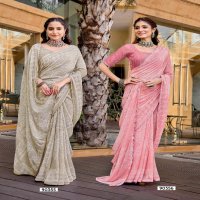 Saumya Minali Wholesale Golden Georgette Fabrics Ethnic Sarees