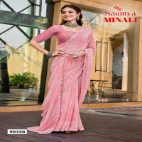 Saumya Minali Wholesale Golden Georgette Fabrics Ethnic Sarees