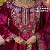 Afsana Sumbul Wholesale 11000 Velvet Readymade Winter Suits Combo